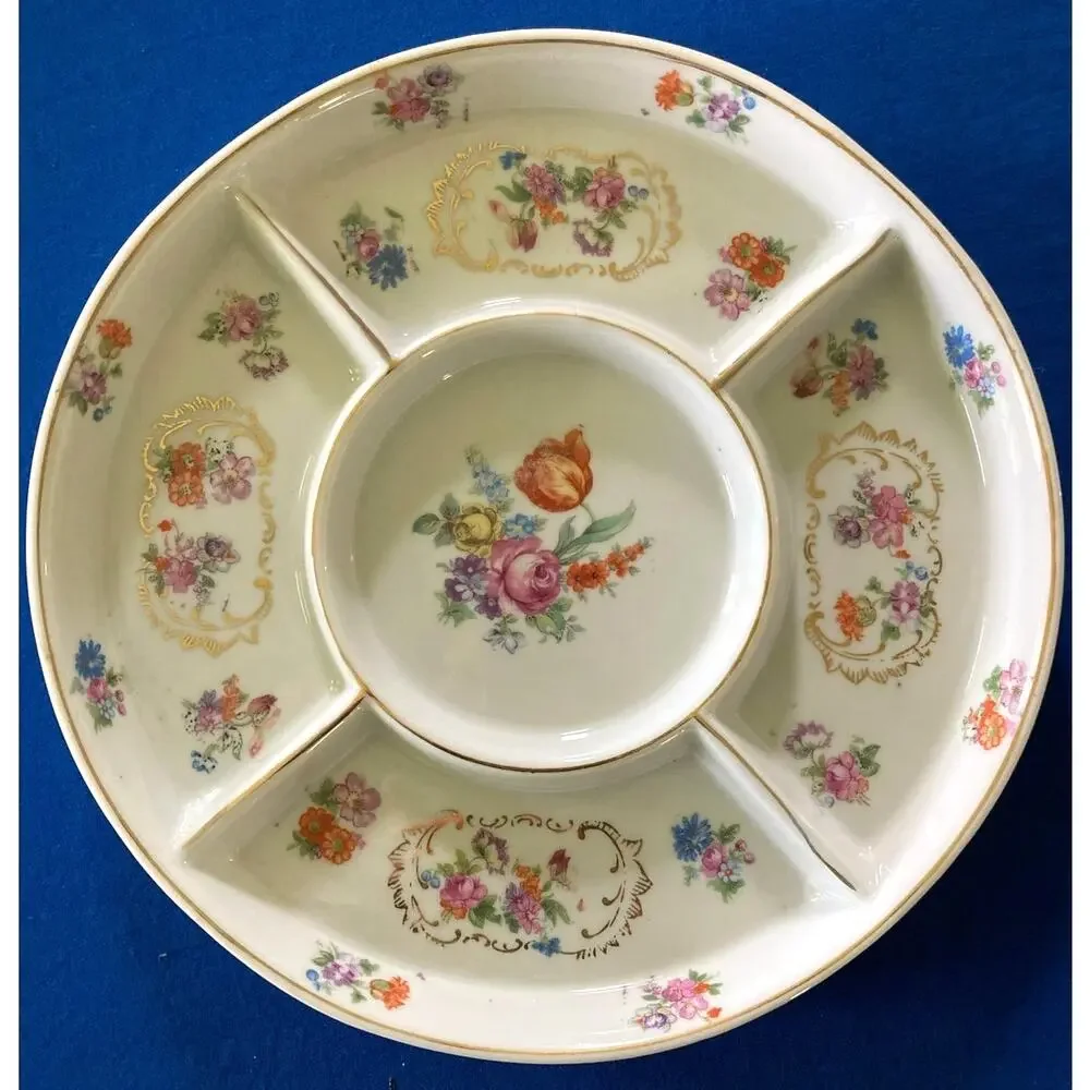 VTG Platter Japanese Serving Dip Relish Dish w/ Original Decorative Box